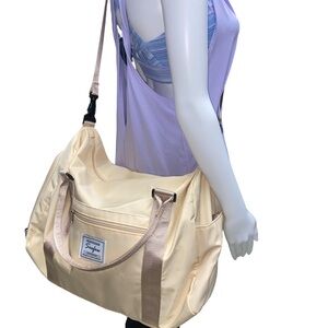Seafew Beige Duffle Bag Travel Gym Weekender Bag Lightweight